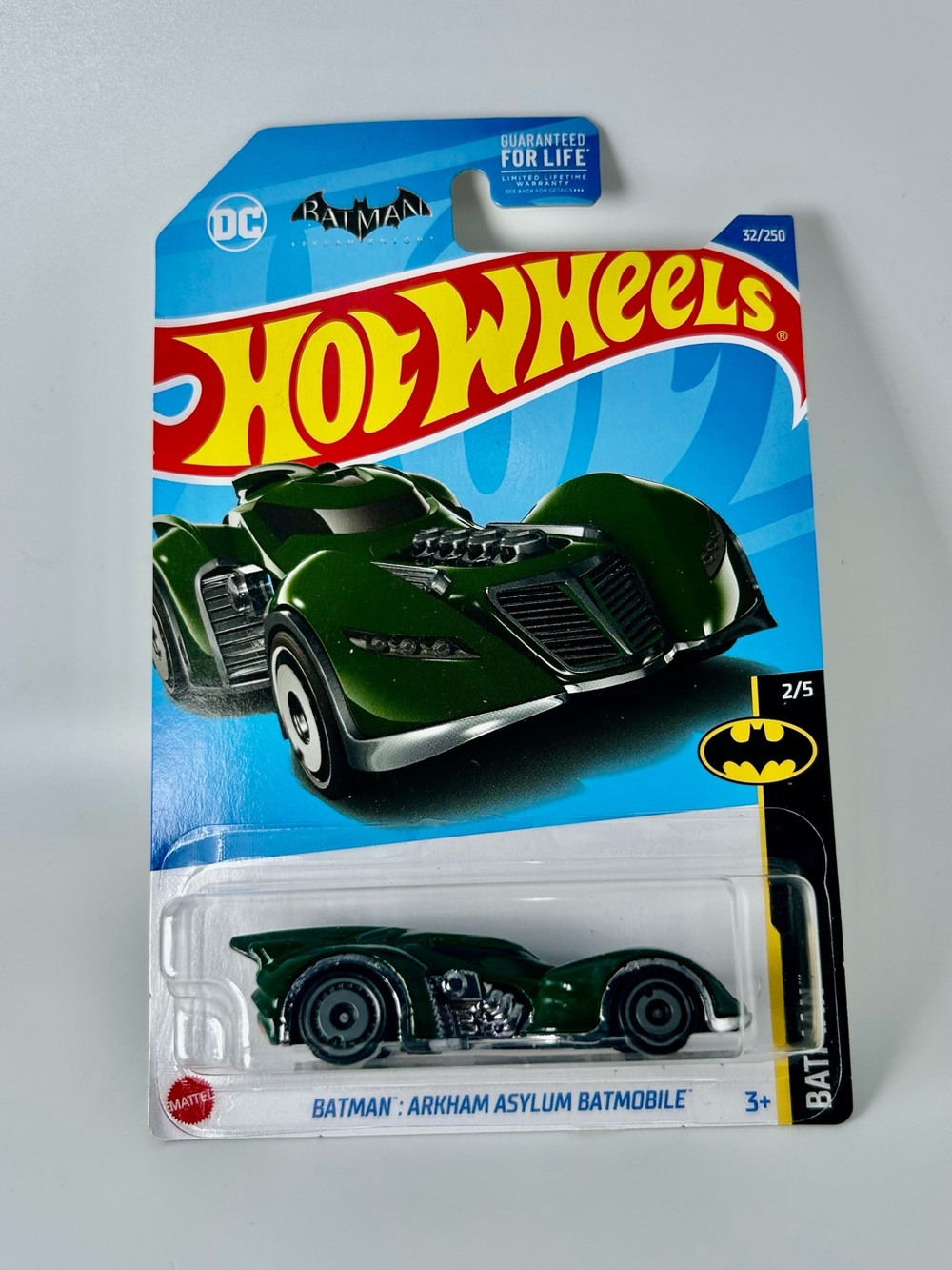 Hot Wheels Batman Arkham Asylum Batmobile 32/250 Batman 2/5 Metallic Green 2022
